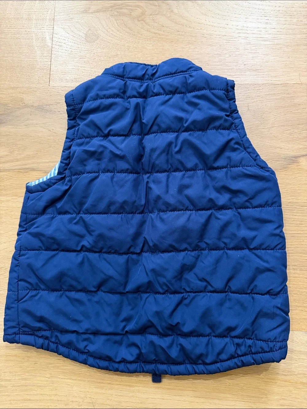 12-18 Months GAP Navy Quilted Puffer Vest with Stripe Lining